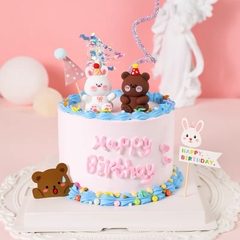 Tượng nhựa mềm size to -THỎ TRẮNG đội mũ.