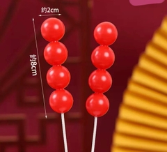 Set 10 cây cắm quả bóng nhựa màu đỏ.