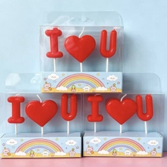 Nến I ❤️ U (vỉ)-MÀU ĐỎ (ĐỎ TRƠN).