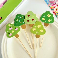 Set 50 cây giấy xanh lùn (10 set x5 cây/set) (họa tiết hoa, trái tim).