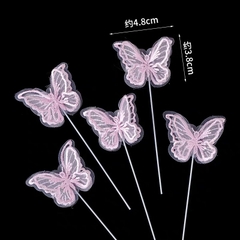 Set 5 bướm vải - REN HỒNG (mới).