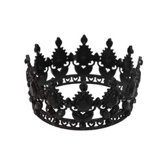 Vương miện BẠC đính đá - MÀU ĐEN  SIZE TO (đk 12.5cm).