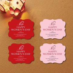 set 20 thẻ chữ nhật Happy women's day hình bông hoa kt 6x8cm.