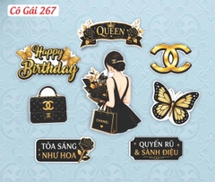 10 set giấy cô gái (màu đen + chanel vàng) -  HD 267.