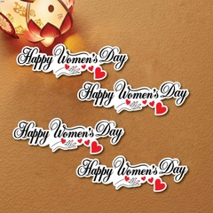 Set 60 bảng giấy Happy women's day có hình bàn tay (kt 14cm).