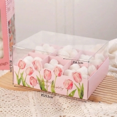 Set 10 hộp cupcake HOA TUYLIP 17x25x10cm - 6 ngăn.