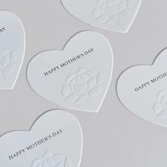 Set 5 bảng giấy trái tim Happy Mother's day-TRẮNG.