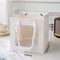 Set 10 túi giấy cửa sổ kt 20x20x20cm-MÀU TRẮNG.