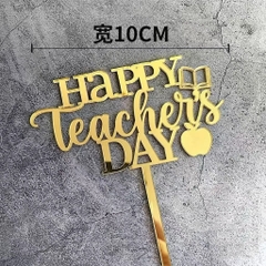Set 10 Mica Happy Teacher's day quả táo-MÀU VÀNG.