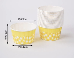 Set 50 cốc cupcake caro - VÀNG.