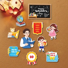 5 set giấy 20.11- thầy mẫu 8 (thầy áo xanh và học sinh tặng quà).