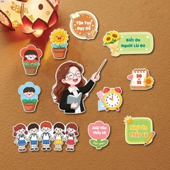 5 set giấy 20.11-  cô mẫu 6 (cô giáo và học sinh- cô áo đen).
