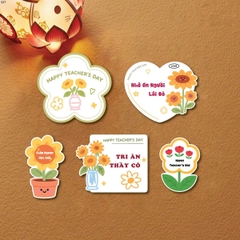 Combo 5 Set giấy 20.11 - mix 5 chi tiết (chậu hoa hướng dương + bảng chữ).