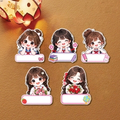 Set 50 thẻ giấy có chân cắm- bé GÁI học bài kute.