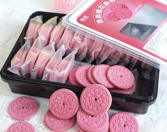 Bánh quy tròn oreo HỒNG  (đóng hộp)-300gam.