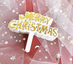 Set 100 cây nhựa chữ Merry christmas màu VÀNG6089.