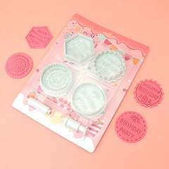 Set khuôn nhấn chữ HPBD (4 hình khối).
