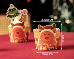 Set 50 cốc cupcake NOEL-hình tuần lộc.