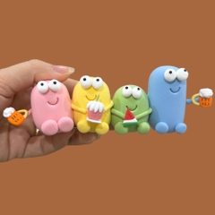 Tượng 4 nhân vật vô tri (đất nặn) -MÀU PASTEL.