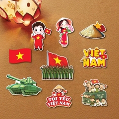 Combo 5 set giấy SX - mừng quốc khánh mẫu 2 (có nón lá).