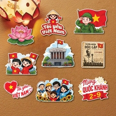 Combo 5 set giấy SX - mừng quốc khánh mẫu 1 (có hoa sen to).