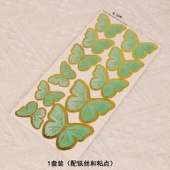 10 Set bướm giấy mẫu nhỏ  -XANH LÁ (11 bướm/set).