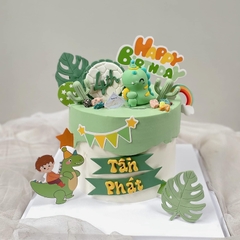 Tượng nhựa mềm size to -KHỦNG LONG xanh đội mũ.