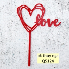 Set 10 Mica tim love đỏ.