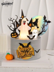 Tượng nhựa Halloween-ma trắng có đèn.