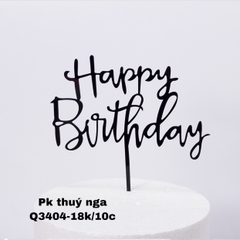 Set 10 Mica HPBD cắm bánh - Mảnh đen