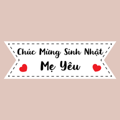 Set 60 bảng giấy-HPBD Mẹ yêu (bao gồm que cắm).