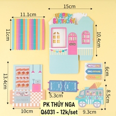10 Set giấy hộp nhà và phụ kiện XANH.