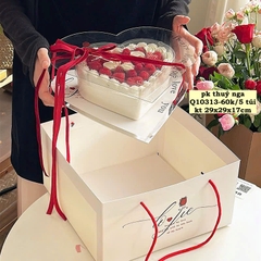 5 set hộp tim 20-10 (1 set gồm khuôn trái tim bên trong kt 18x15x7cm, nắp trái tim và đế) - MÀU TRẮNG.