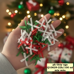 Túi 100 nơ vải nhỏ -MÀU XANH LÁ, ĐỎ, TRẮNG.