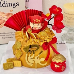 Set 10 mica chữ Phúc -màu vàng.