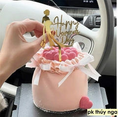 Set 10 mica Women's day và cô gái mặc áo dài -VÀNG.