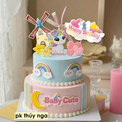 Combo 5 set giấy - Ngựa 1 sừng và cối xay gió.