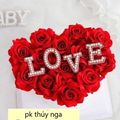Chữ Love gắn hạt nhựa-ĐỎ (size to 4.5cm).