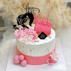 Set 10 mica cô gái cột tóc cao và ly rượu-ĐEN.