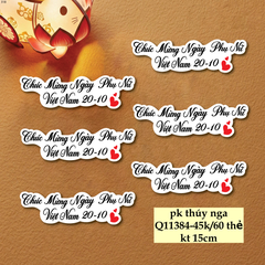 Set 60 bảng giấy tiếng việt Chúc mừng ngày phụ nữ Việt Nam 20-10 kt 15cm.