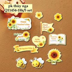 Combo 5 set giấy 20.11 - hoa hướng dương và ong vàng.