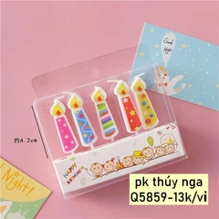 Vỉ nến 5 cây sắc màu.
