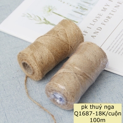 Cuộn dây gai 2mmx 100m (dây cói) -màu nâu.