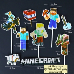 Combo 2  Set giấy người tàng hình Minecraft.