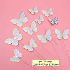 CAM-Set 11 bướm giấy size nhỏ-màu tím.X01