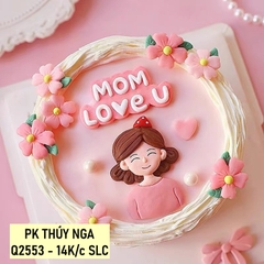 Tượng NHỰA DẺO-mẹ áo hồng mũ đỏ.