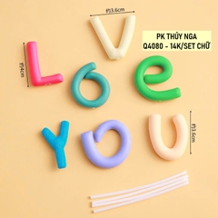 Chữ silicon - love you sắc màu cao 3.8cm.