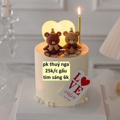 Tượng GẤU cài nơ -NÂU NHẠT (nhựa đẹp).