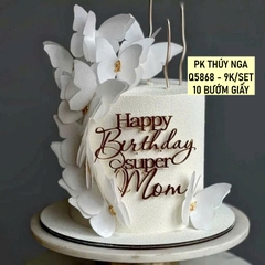 Set 10 bướm giấy 2 lớp -TRẮNG.
