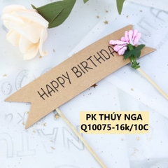 Set 10 Bảng HPBD nâu gắn hoa (chú ý nhầm với set 1 cây).